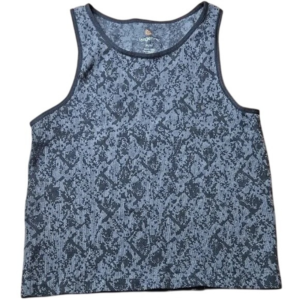 Tangerine Patterned Tank Top, Gray Black, Women's Size Medium